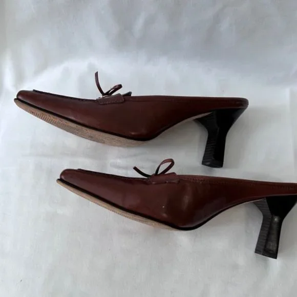 Antonio Melani  Medium Brown Square Toe Mules - Picture 7 of 11